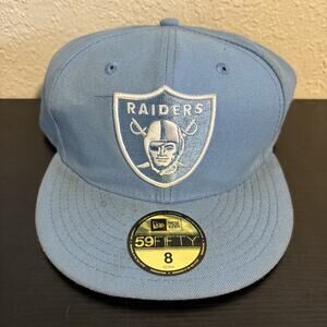 New Era Las Vegas Raiders Color Pack Brights 59FIFTY fitted hat in light blue 8
